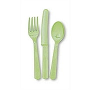 Plastic Apple Green Cutlery Set for 6 Guests (18pcs)