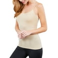 thumbnail image 3 of Juniors Solid Plain Adjustable Spaghetti Strap Layering Cropped Camisole Tank Top (Taupe, L), 3 of 4