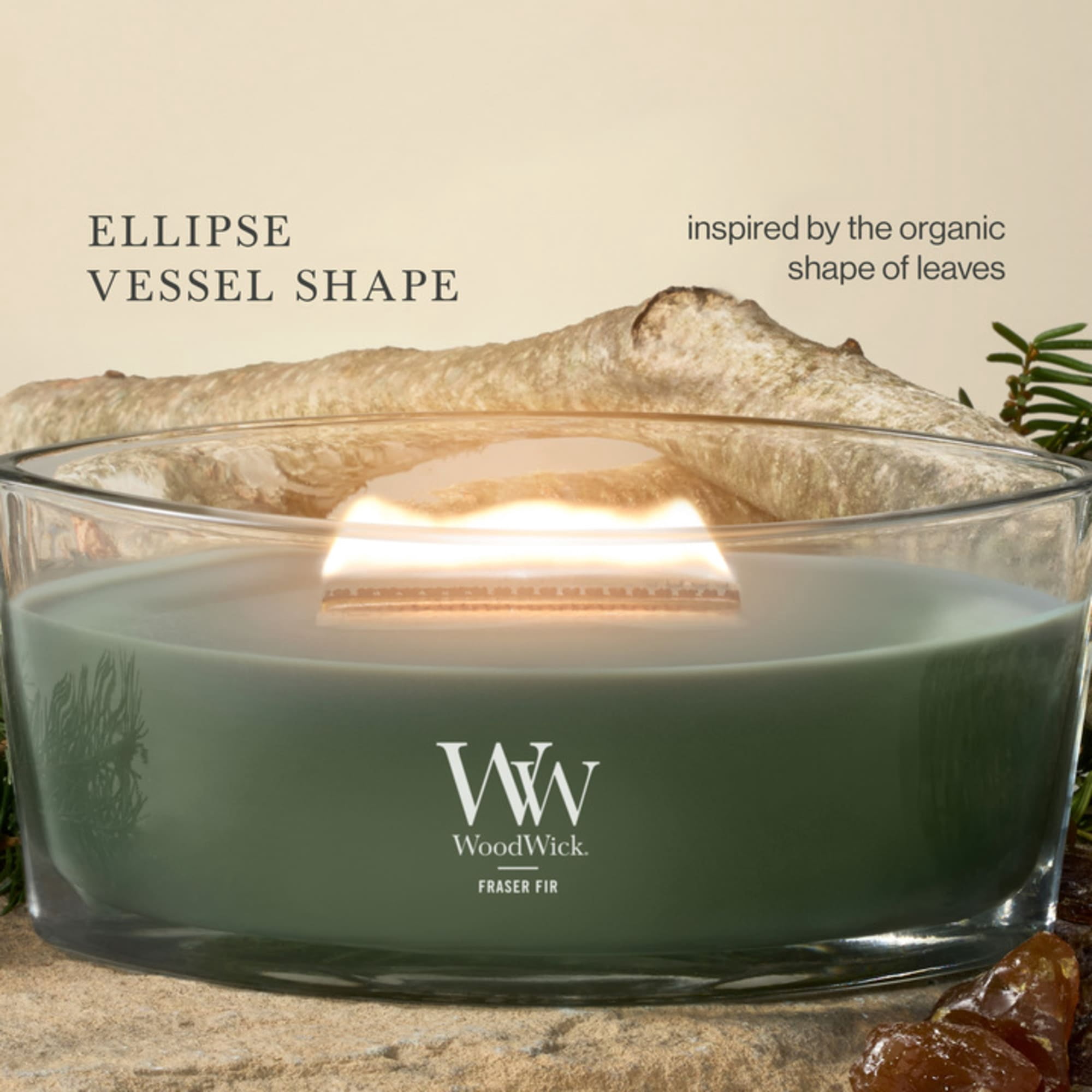 (4 pack) WoodWick Ellipse Scented Candle, Fraser Fir, 16 oz