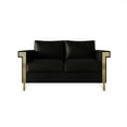 thumbnail image 2 of Castle Place Comtemporary Glam Velvet Upholstered Loveseat, Black, 2 of 5