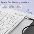 thumbnail image 4 of Funda Teclado KVTVOU para iPad 9ª/8ª/7ª Generación (10.2 Pulgadas, 2021/2020/2019), Teclado Inalámbrico Bluetooth Magnético Desmontable, Funda Folio con Soporte y Porta Lápiz, Morado, 4 of 9