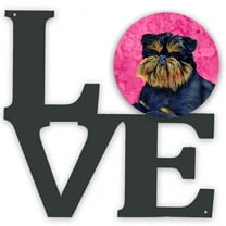 Carolines Treasures LH9388PKWALV Pink Brussels Griffon Metal Wall Artwork LOVE 12X12 multicolor