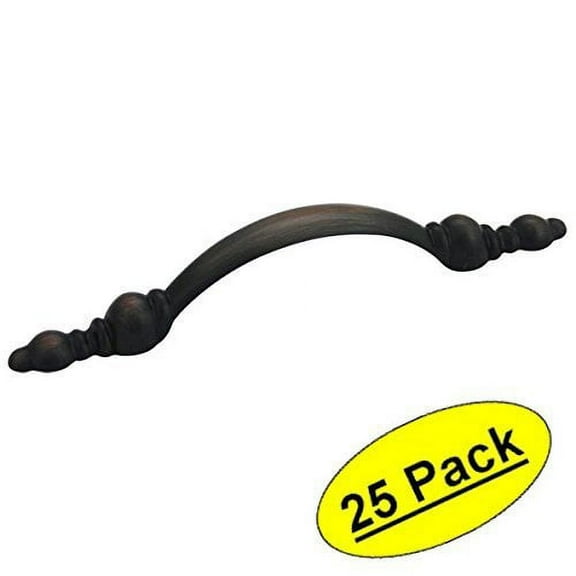 Cosmas 6433ORB Oil Rubbed Bronze Traditional Cabinet Hardware Handle Pull - 3" Inch Hole Centers - 25 Pack