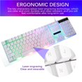 thumbnail image 2 of Monstrate Teclado para juegos y amplificador; Juego de ratón Rainbow RGB USB Light para PC Laptop One U Juegos de teclado y mouse para computadora Blanco, 2 of 5