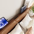 thumbnail image 6 of Queen Size Platform Bed with Headboard, Wooden Floating Bed with Charging Station, Bamboo-Made Queen Bed Frame with Support Slats for Teens Adults, Brown, 6 of 10