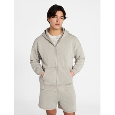 No Boundaries Zip Hoodie with Long Sleeves, Men's XS-4XLT