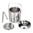 thumbnail image 1 of Contenedor de hielo cuadrado de acero inoxidable ckepdyeh, recipiente para hielo de doble pared de 1,3 l con tapa de pinzas, 1 of 6