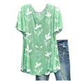 thumbnail image 2 of Rutainlusire Womens Tops Clearance Women Ladies Casual Print Short Sleeve Pullover O-neck Tops Shirts Blouse, 2 of 4