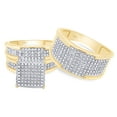 thumbnail image 2 of AFFY White Natural Diamond Engagement & Wedding Trio Bridal Ring Set In 10k Yellow Gold (0.3 Cttw), 2 of 7