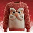 thumbnail image 2 of Telankuip Santa Claus Head Graphic Christmas Sweatshirts for Men Oversized Crewneck Hoodless Pullovers Trendy 3D Printed Xmas Holiday Long Sleeve Tops for Gifts Red6 XL, 2 of 3