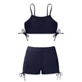 thumbnail image 4 of Girls Swimsuit Girls Two Piece Swimsuits Set Quick Dry Swimwear with Adjustable Drawstring Bikini Bottoms Tankini Girls Bathing Suit Size 5-14 Years, 4 of 5