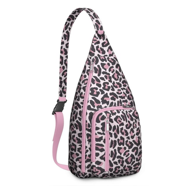 Aesthetic Cheetah Sling Backpack - Fashion Forward Spot Pattern, Layered Storage Shoulder Bag