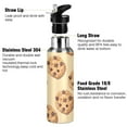 thumbnail image 3 of Chocolate Chip Cookies Small Sports Water Bottle with Straw Lid Insulated Stainless Steel Leak Proof BPA Free Thermal Mug with Handle for Gym Yoga Cycling Camping, 3 of 8