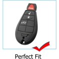 thumbnail image 2 of Key Fob Cover Compatible with Dodge Challenger Charger Chrysler 300 2008-2014 4 Button Keychain Case Holder Protector,Black, 2 of 7