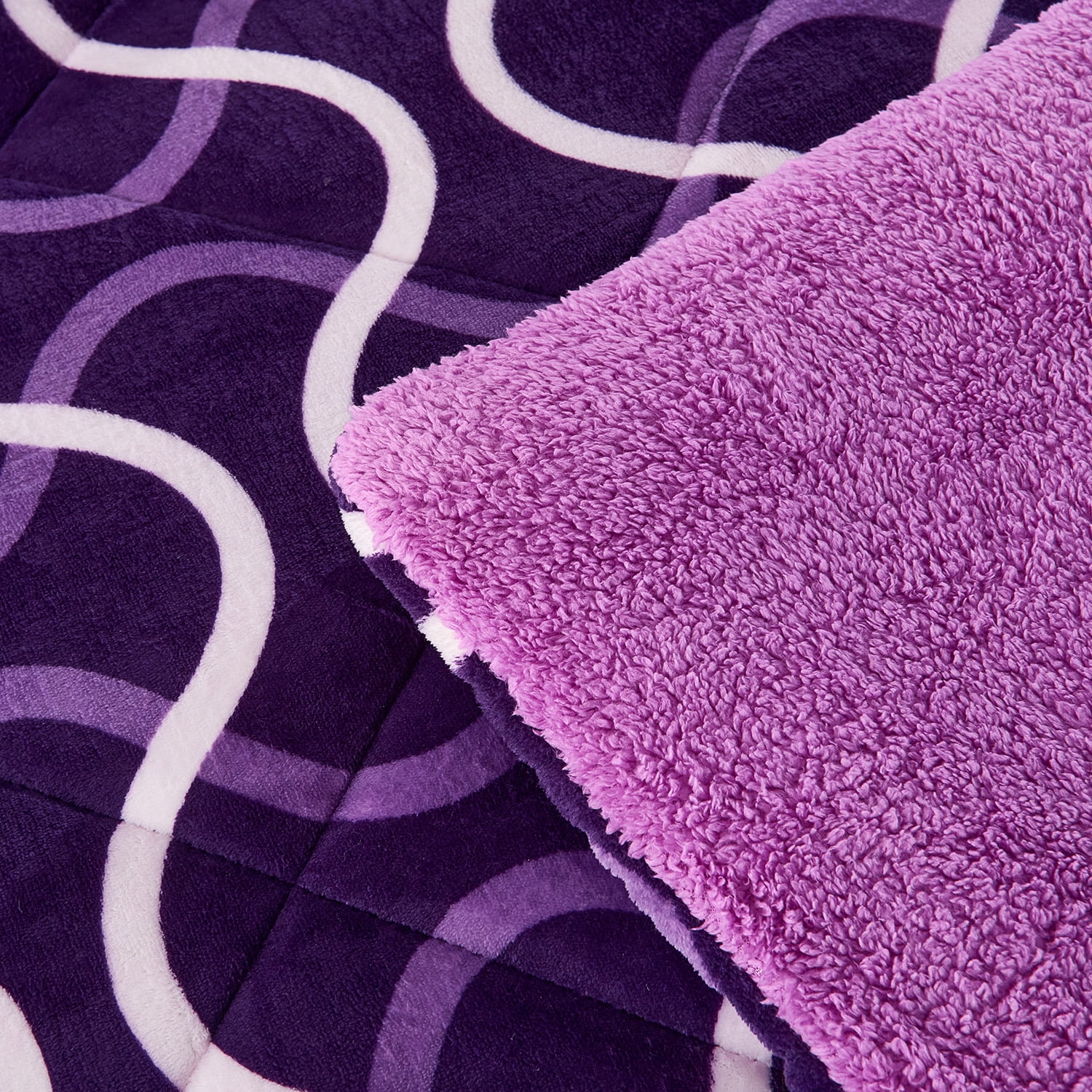 JML Cal King 3 Piece Sherpa Fleece Bed Blanket,Warm Borrego Blanket,87"x95",7.5lb