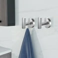 thumbnail image 3 of 2 Pack Towel Hooks, Brushed Nickel SUS304 Stainless Steel Coat Robe Clothes Hook Modern Wall Hook Holder for Bathroom Kitchen Garage Hotel Wall Mounted, 3 of 8