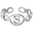 thumbnail image 1 of TIMIFIS Silver Rings Titanium Steel Plated 26 Letter English Opening Finger Hollow Valentine'S Day Gift, 1 of 1