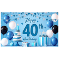 thumbnail image 4 of Yatrandify Blue Theme Happy Birthday Banner Colorful Balloons 40th Birthday Cake Party Decoration for Birthday Celebration Indoor Outdoor, 4 of 7