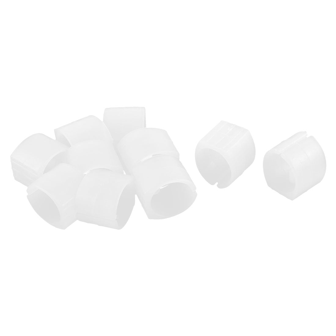 Unique Bargains 10 Pcs Antislip Plastic Round 20mm Dia Chair Foot Cover Table Furniture Leg Protector White