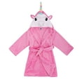 thumbnail image 1 of Animal Plush Soft Hooded Terry Bathrobe,Unicorn Pink,S(1-3 Years), 1 of 4