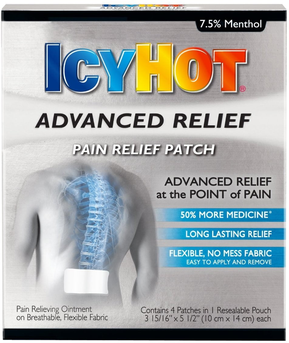 ICY HOT Advanced Pain Relief Patch 4 ea (Pack of 3)
