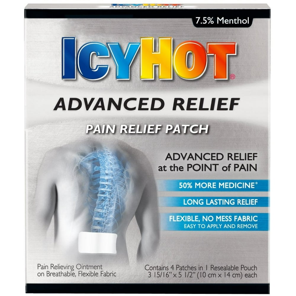 ICY HOT Advanced Pain Relief Patch 4 ea (Pack of 2)