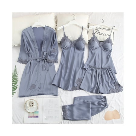 

Female Pajamas Set 5pcs Sleepwear Lace Comfortable Sleepwear Loungewear