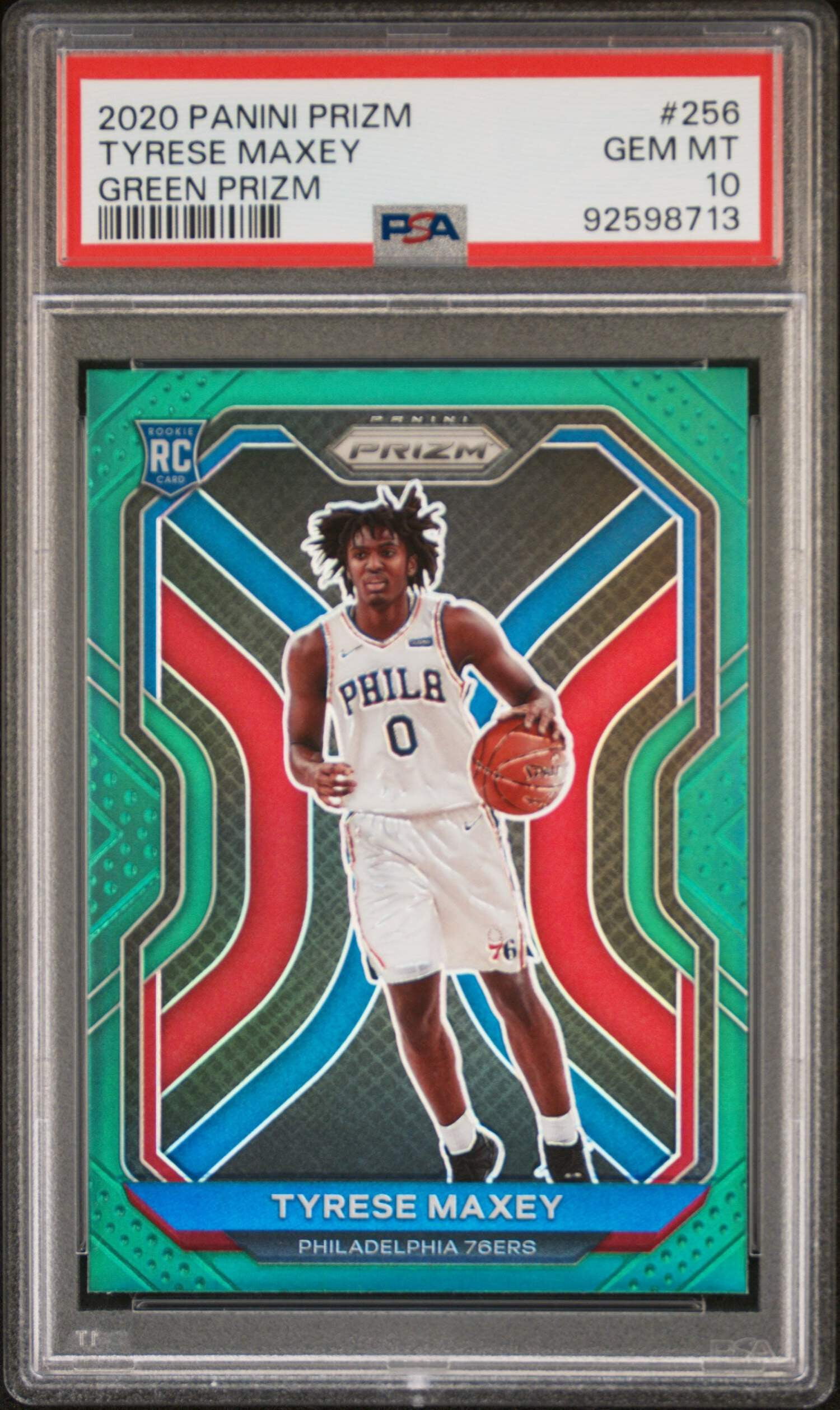 Graded 2020 Panini Mosaic Tyrese Maxey #259 Gold Wave Rookie RC 