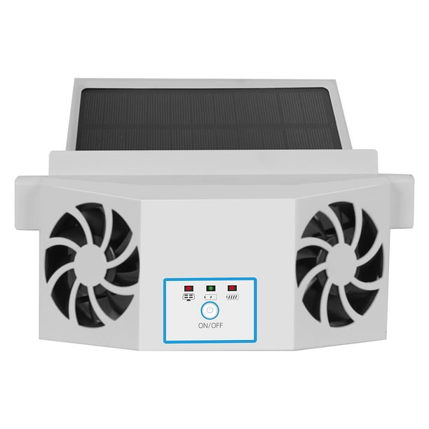 (Con Video) Extractor Aire para Automóvil Mini Radiador Compacto Solar para Automóvil Circulación Aire para Automóvil Extractor Aire para Automóvil Con Doble Orificio (blanco)