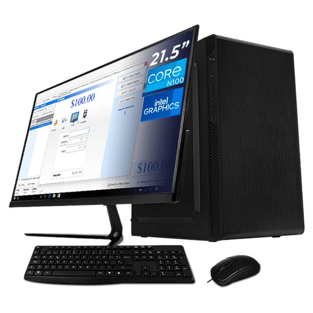 Computadora Escritorio Completa Xtreme PC Gaming Intel N100 8GB SSD 256GB Monitor 21.5 WIFI Black ideal para punto de venta y uso diario