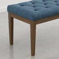 thumbnail image 2 of Simpli Home Waverly 48 inch Wide Upholstered Linen Look Fabric Tufted Ottoman Bench, Indigo Blue, 2 of 8