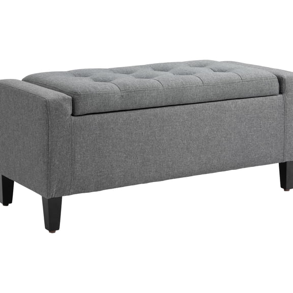 Polyester Gray Ottoman with Ample Storage - Suitable for Various Home Styles