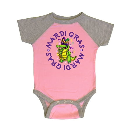 

Inktastic Mardi Gras 2021 Party Alligator Gift Baby Boy or Baby Girl Bodysuit