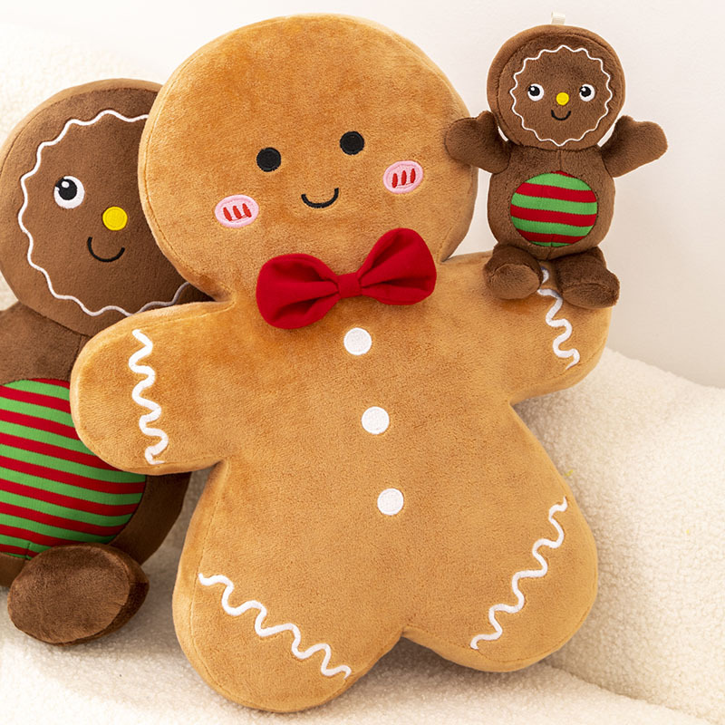 Mini Peluche Oreiller Bonhomme De Pain D'épices De Noël - 17 Cm, Doux, Décoration Et Cadeau - 6