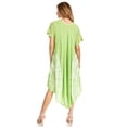 thumbnail image 2 of Sakkas Embroidered Painted Floral Cap Sleeve Cotton Dress - Green - One Size, 2 of 5