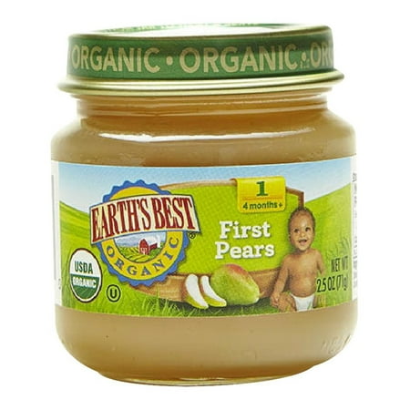 Earth's Best Organic Stage 1 Baby Food, First Pears, 2.5 oz.