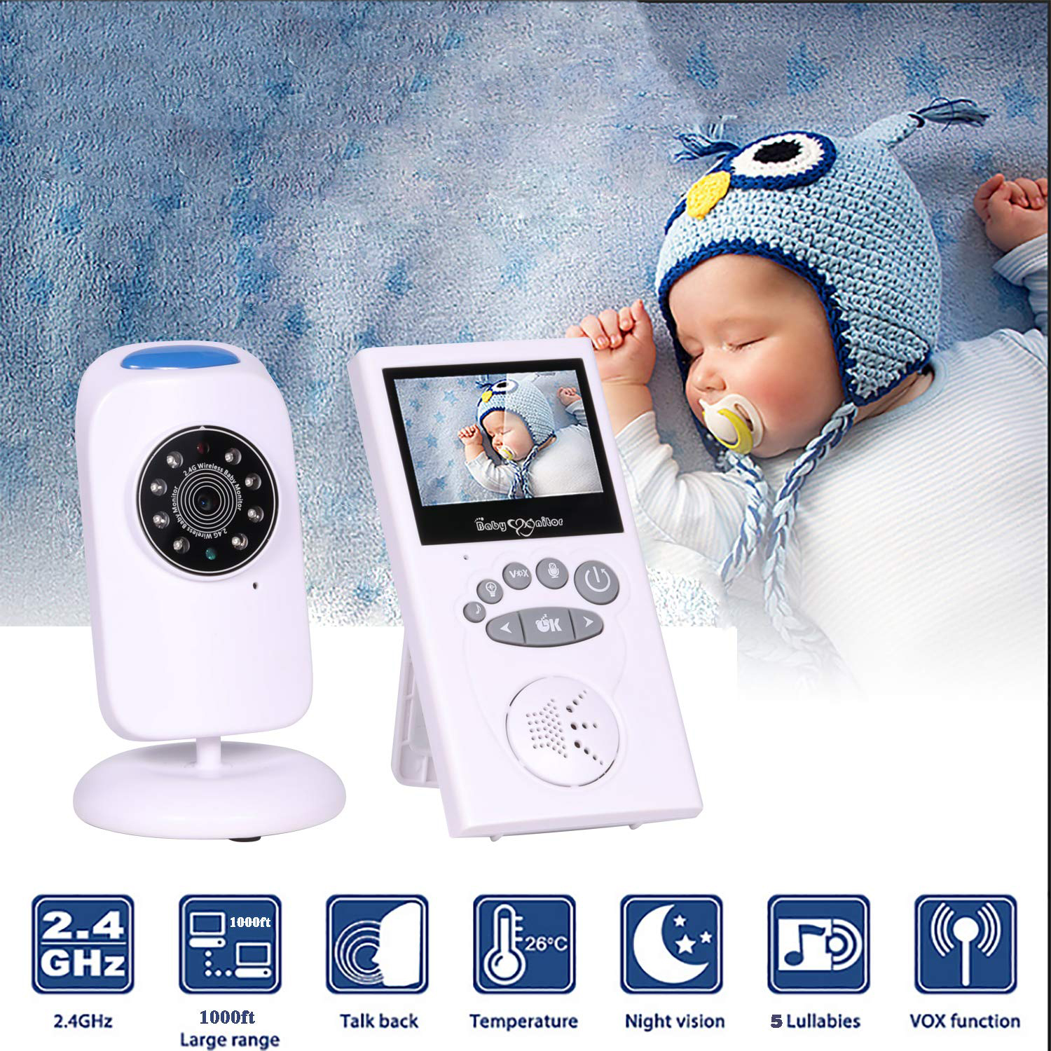 video baby monitor with temperature sensor