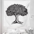thumbnail image 1 of Oak Tree Tapestry, Monochrome Drawing Illustration Leafy Branches Ecology Nature Woodland, Fabric Wall Hanging Decor for Bedroom Living Room Dorm, 5 Sizes, Charcoal Grey White, by Ambesonne, 1 of 1