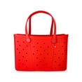 thumbnail image 2 of Time and Tru Women's Waterproof EVA Beach Tote Bag, Red, 2 of 5