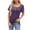 Purple, variant on Square Neck Tops for Women Basic Plain T Shirts Summer Short Sleeve Shirts Solid Color Loose Blouse