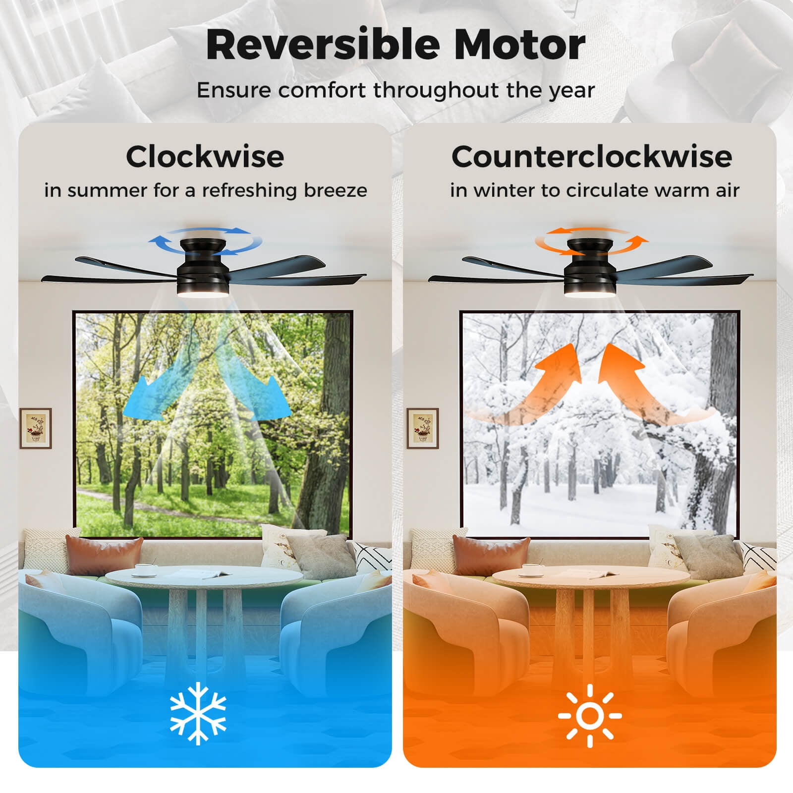 Costway 52" Ceiling Fan with Lights and Remote Control & Quiet Reversible Motor Black