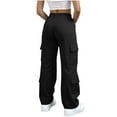 thumbnail image 4 of EDFBUYKRS Female Women Pants Casual Plus Size Sweatpants for Women Tall Women's Fashionable Casual Solid Color Straight Leg Casual Trousers M, 4 of 9