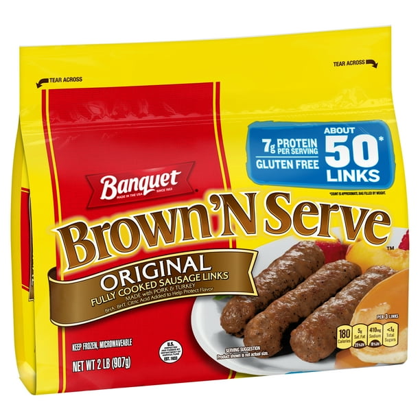 Banquet Brown 'N Serve Original Fully Cooked Sausage Links, 50 count