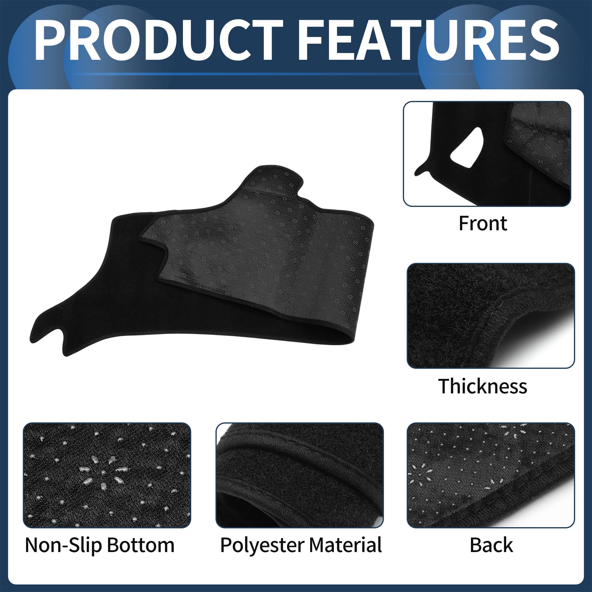 Unique Bargains 1Pcs Dashboard Cover Dash Cover Mat Carpet for Toyota Prius 2020-2025 Polyester Black
