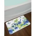 thumbnail image 2 of Yellow and Blue Bath Mat, Spring Flower Watercolor Flourishing Vibrant Blooms Artsy Design, Non-Slip Plush Mat Bathroom Kitchen Laundry Room Decor, 29.5 X 17.5 Inches, Lime Green Royal Blue, Ambesonne, 2 of 2