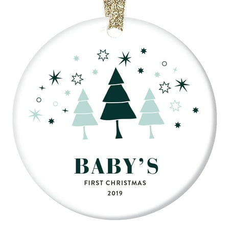 Baby's First Christmas Ornament 2019 Congratulations Baby Shower Gift Ideas Newborn Boy Girl 1st Holiday Present New Mommy & Daddy Family Keepsake Cute Whimsical 3