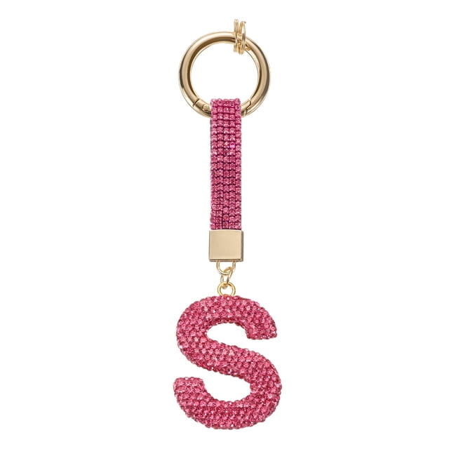 Encanto de letra S de Uxcell con rhinestones para hacer joyería, rojo rosa