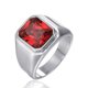 thumbnail image 1 of Anillo de acero de titanio con gemas simples y cuadradas para hombre, accesorio de moda, buen material, 1 of 6