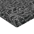 thumbnail image 2 of Ambesonne Grey Fitted Sheet 2 Pcs Set, Fern Leaves Flowers, Twin, Black and Grey, 2 of 3