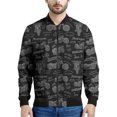 thumbnail image 3 of Chaqueta de motocicleta negra para hombre, chaqueta con cremallera estampada en 3D, chaquetas casuales deportivas de calle, camisetas para mujer, sudadera bomber para primavera y otoño, 3 of 5
